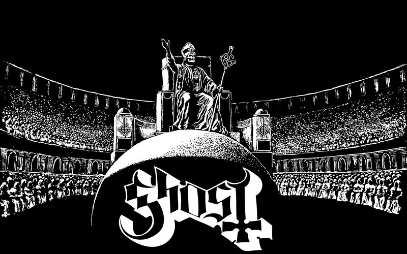Skeleton Pope on Throne