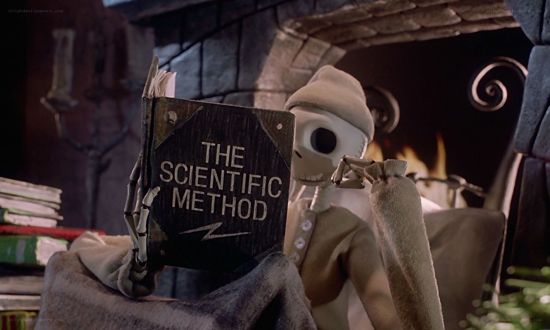skeleton reading a book