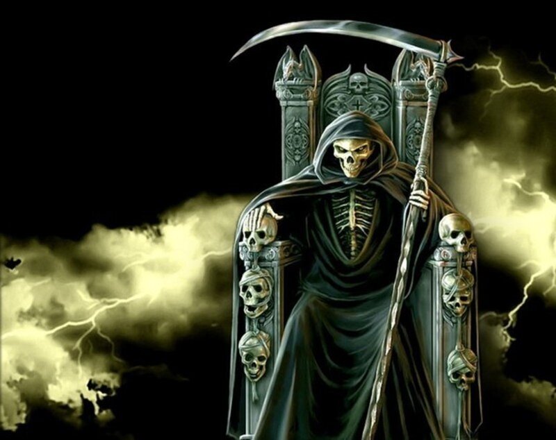 Skeleton Reaper Figure — Black
