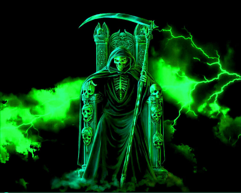 Skeleton Reaper Figure — Green
