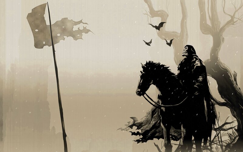 Skeleton Rider on Horse — Brown