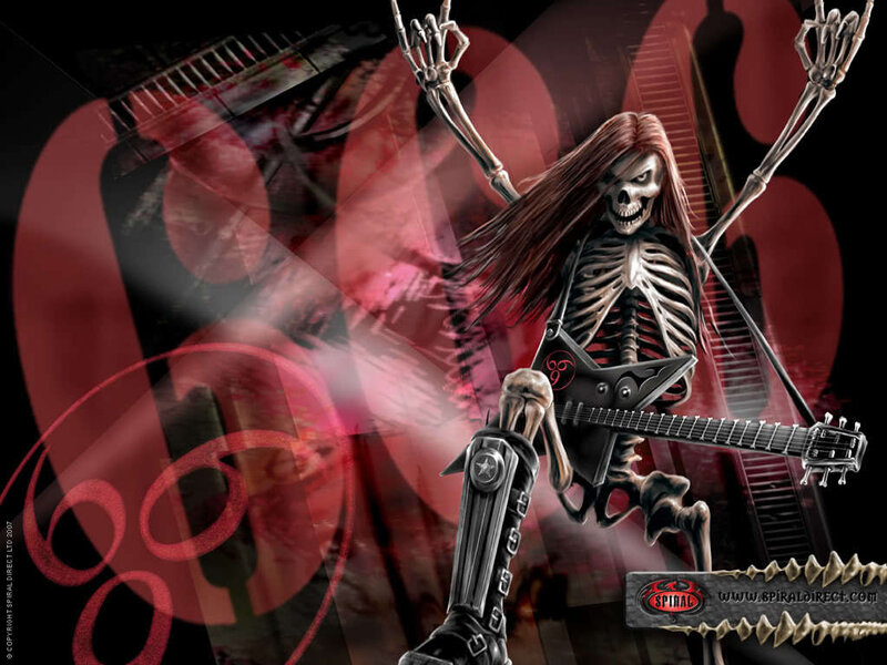 skeleton rock musician wallpaper