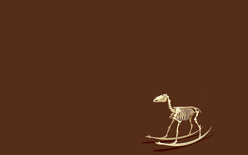 skeleton rocking horse