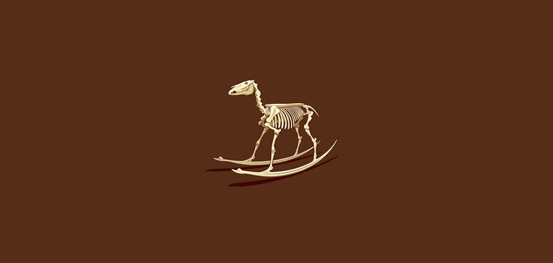skeleton rocking horse