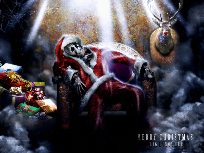 Skeleton Santa Claus — Red
