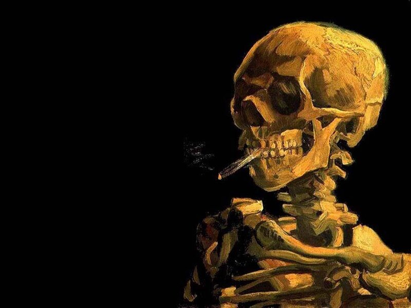 Skeleton Smoking Cigarette — Black