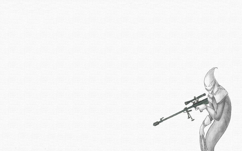 skeleton sniper illustration