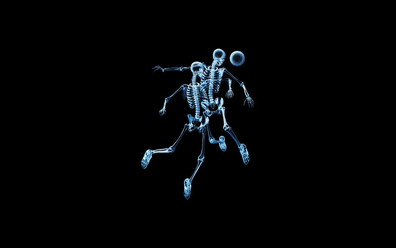 skeleton soccer players