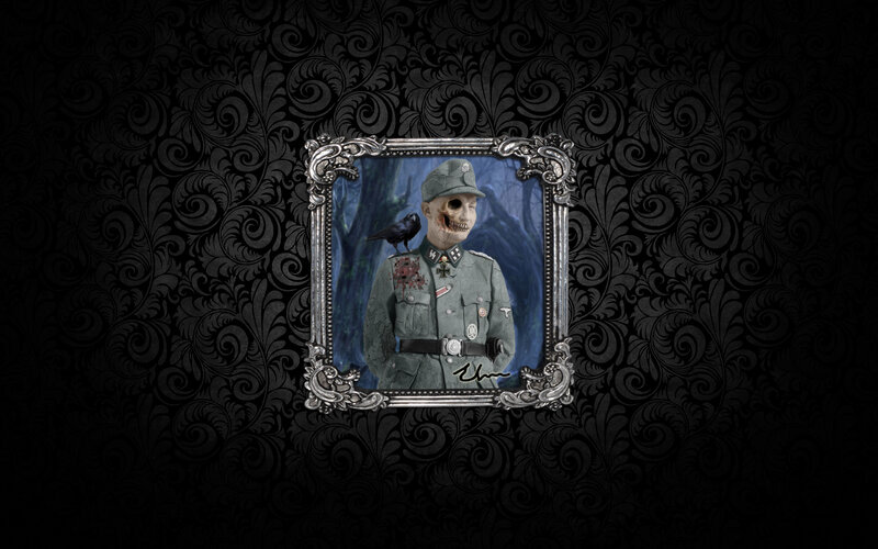 Skeleton Soldier in Uniform — Black