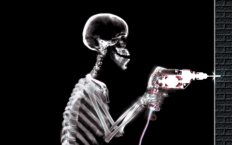 skeleton using power drill