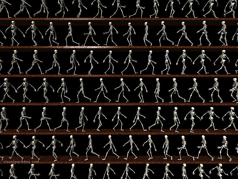 Skeleton Walking Sequence — Black