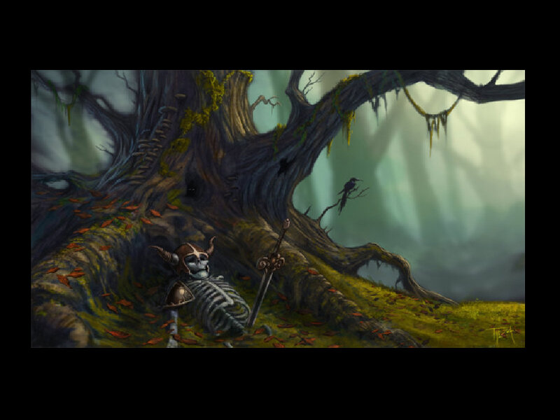 Skeleton Warrior in Forest