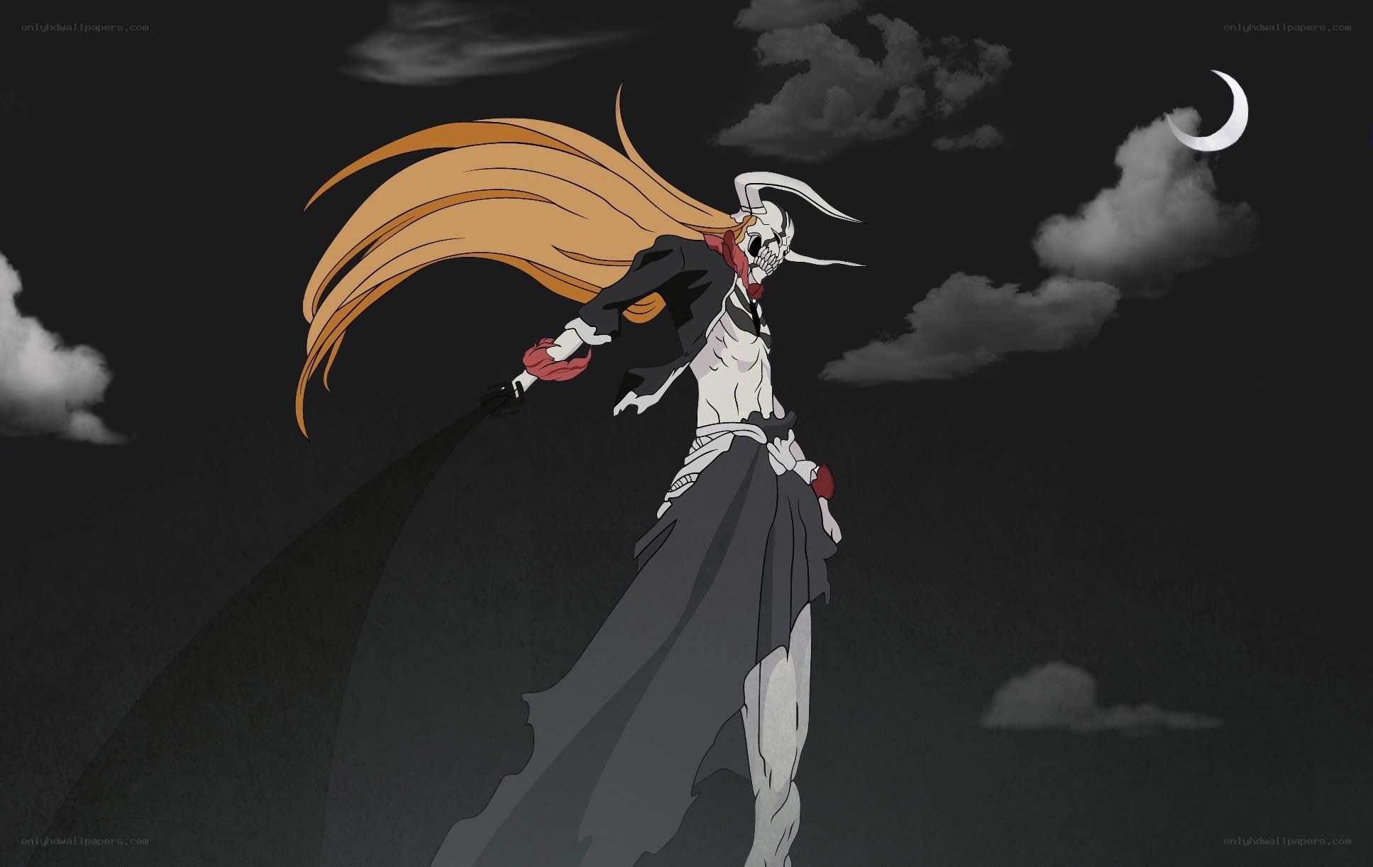 skeleton warrior in moonlight