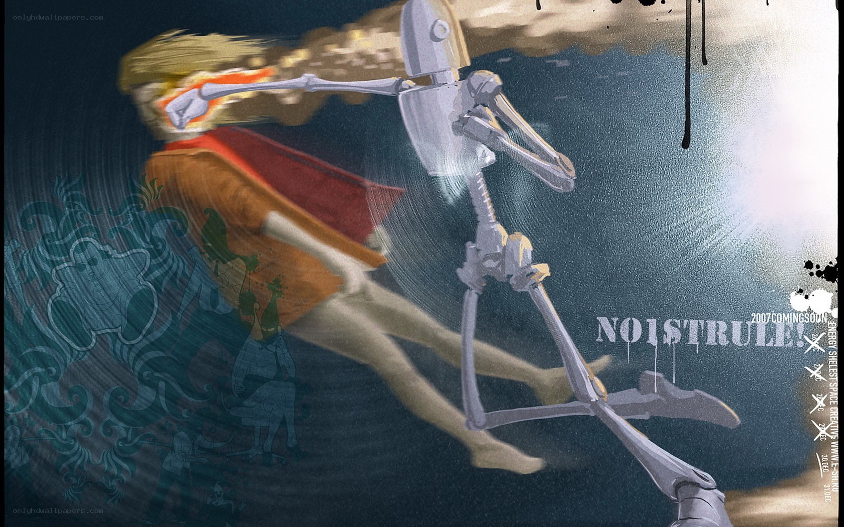 skeleton warrior in motion