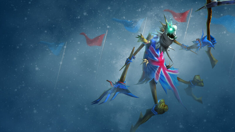 Skeleton Warrior in Snow — Blue