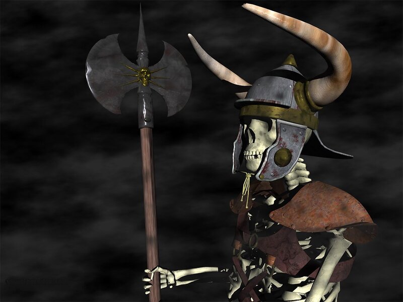 skeleton warrior with axe
