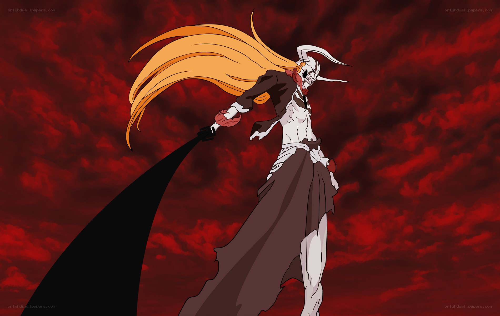 skeleton warrior with long hair
