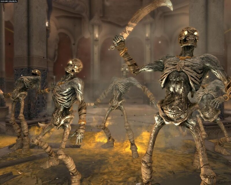 skeleton warriors in ancient hall