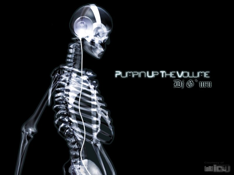 Skeleton Wearing Headphones — Black, Dramatic, Digital Art