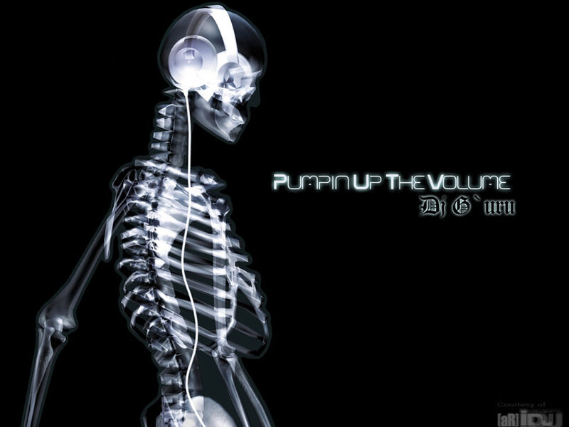 Skeleton Wearing Headphones — Black, Dramatic