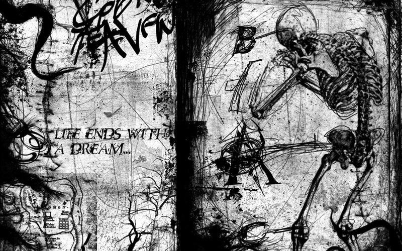 skeleton with axe artwork
