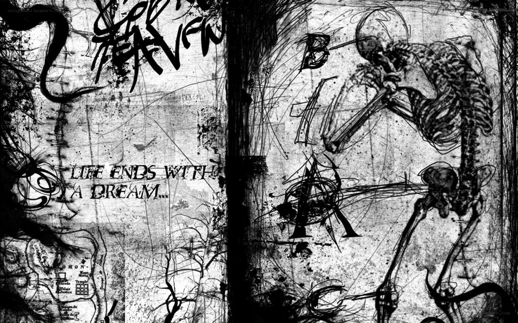 skeleton with axe artwork