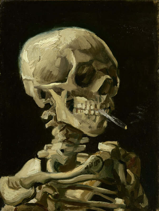 Skeleton with Cigarette — Black