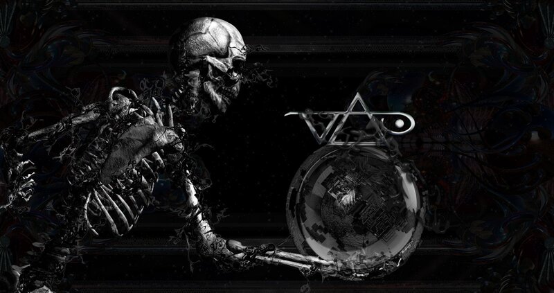 skeleton with crystal ball