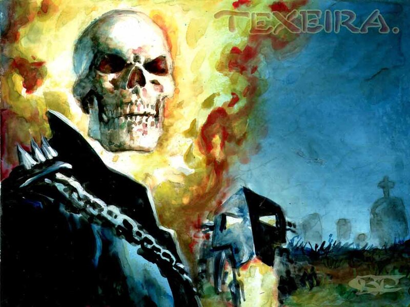 Skeleton with Flames