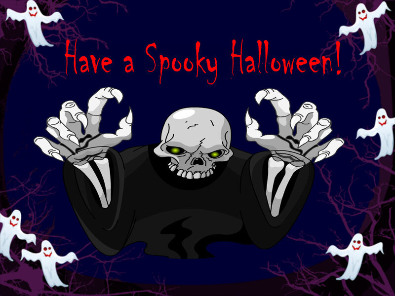 Skeleton with Glowing Eyes — Black, Spooky