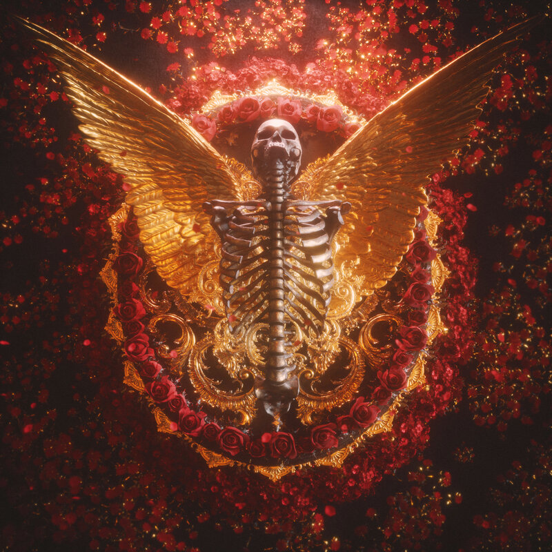 Skeleton with Golden Wings