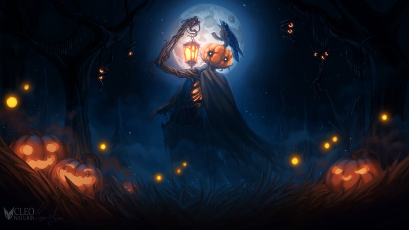 Skeleton with Lantern — Blue