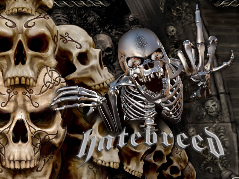Skeleton with Metal Skull