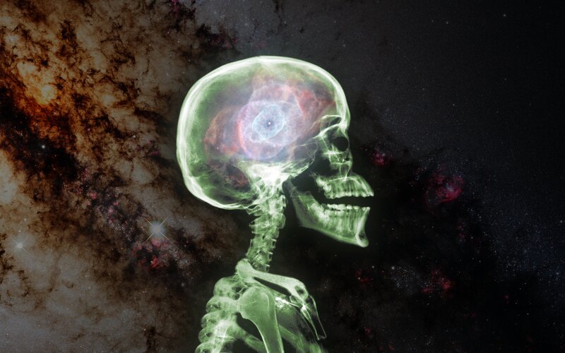 Skeleton with Nebula Brain