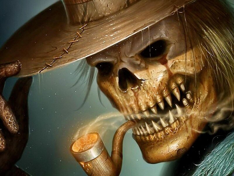 Skeleton with Pipe