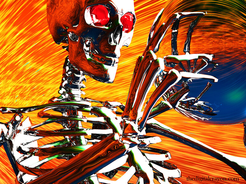 Skeleton with Red Eyes — Orange