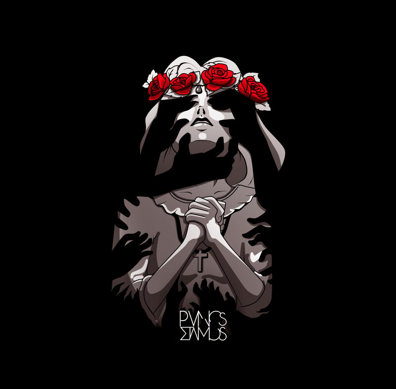 Skeleton with Rose Crown — Black