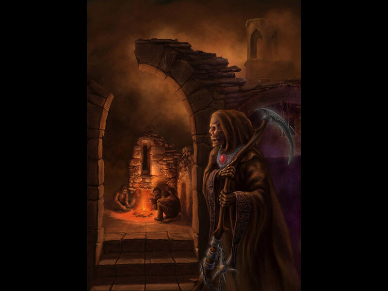 Skeleton with Scythe — Brown