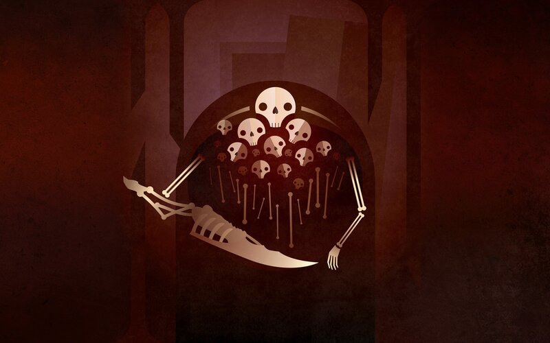 Skeleton with Skulls — Brown