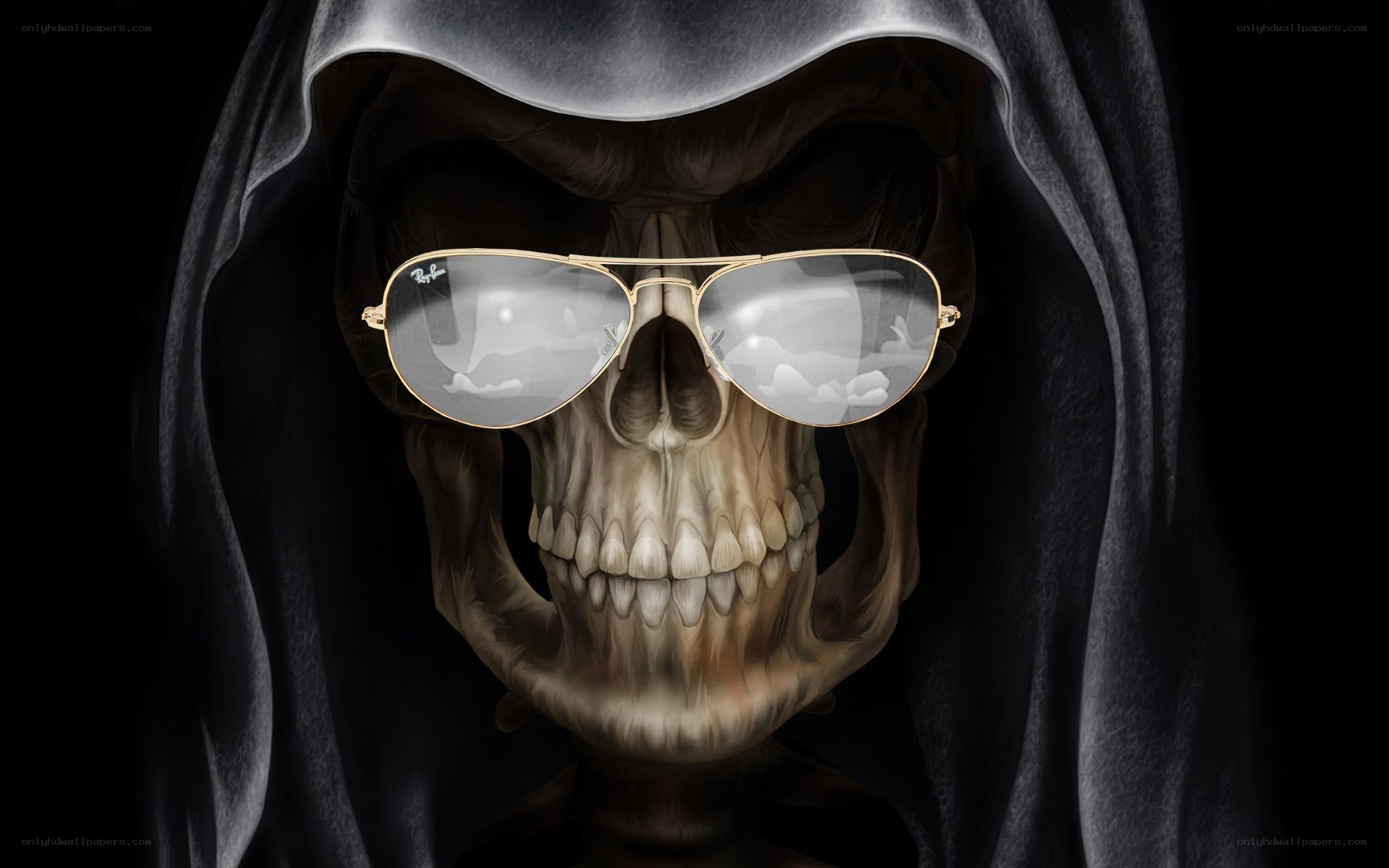 skeleton with sunglasses