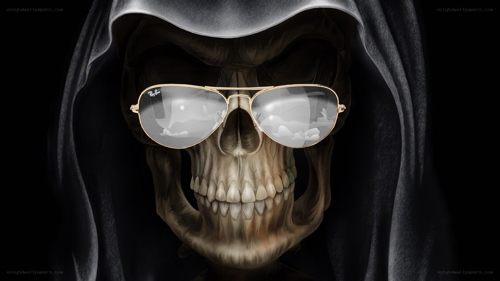 skeleton with sunglasses