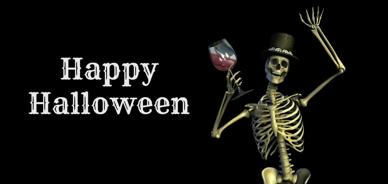 Skeleton with Wine Glass