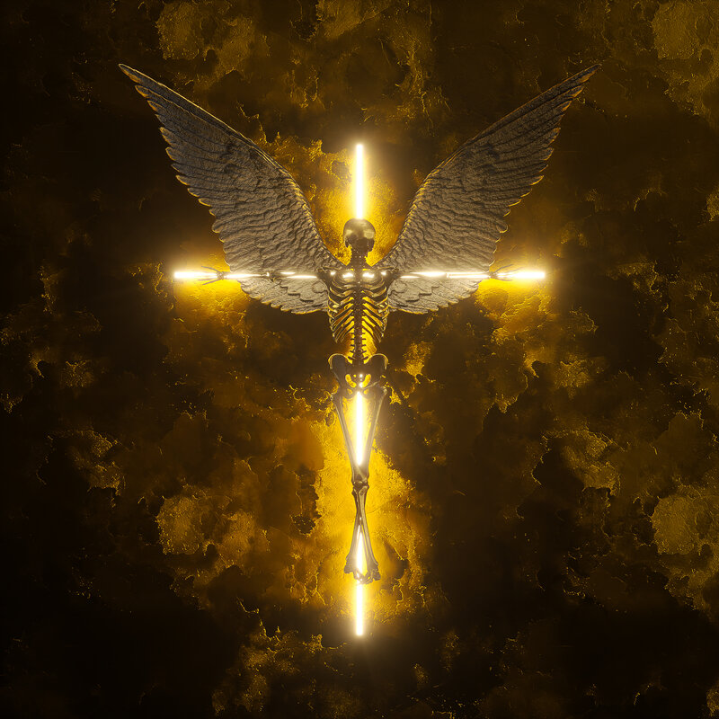 Skeleton with Wings — Gold
