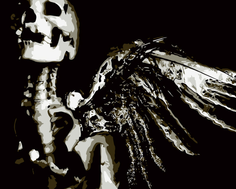 skeleton with wings