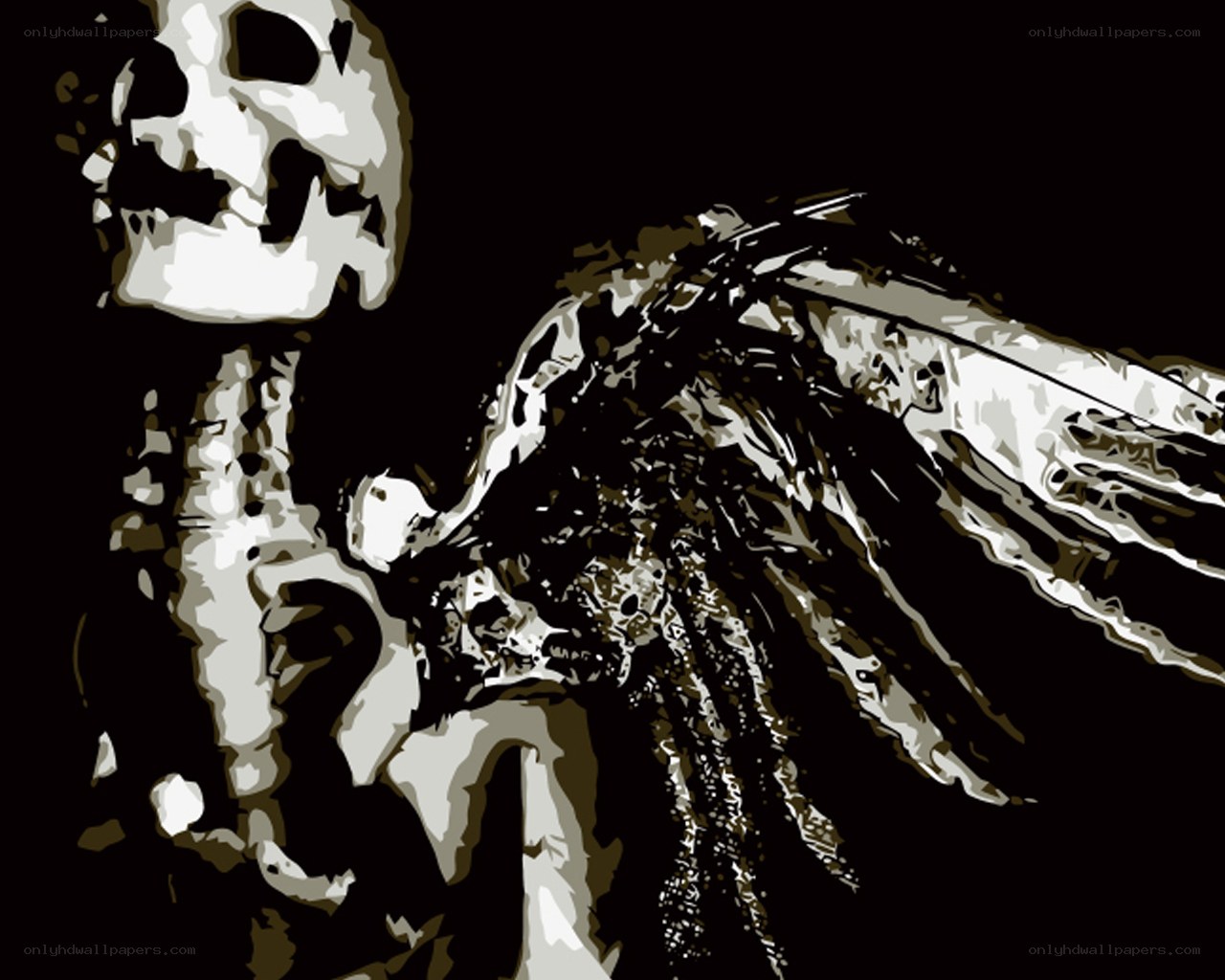 skeleton with wings