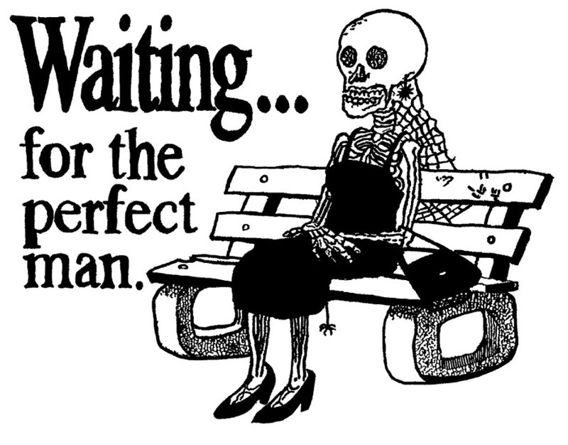 Skeleton Woman on Bench
