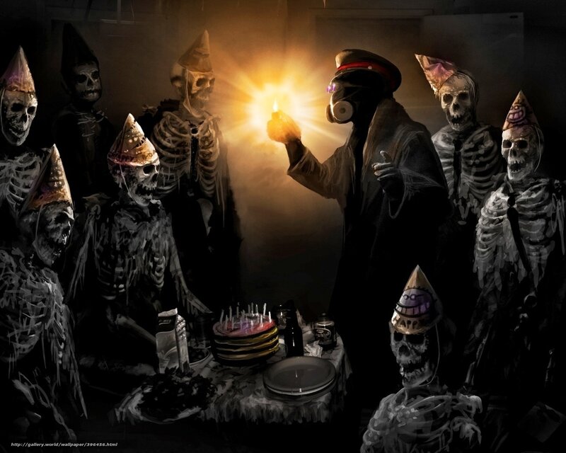 skeletons at a birthday party