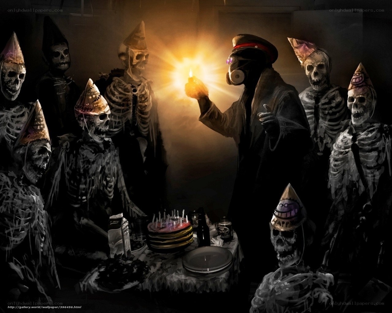 skeletons at a birthday party