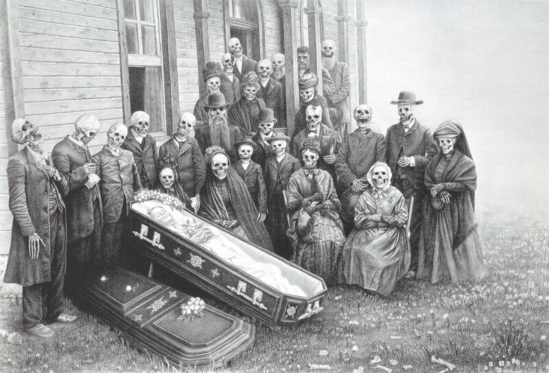 Skeletons at Funeral