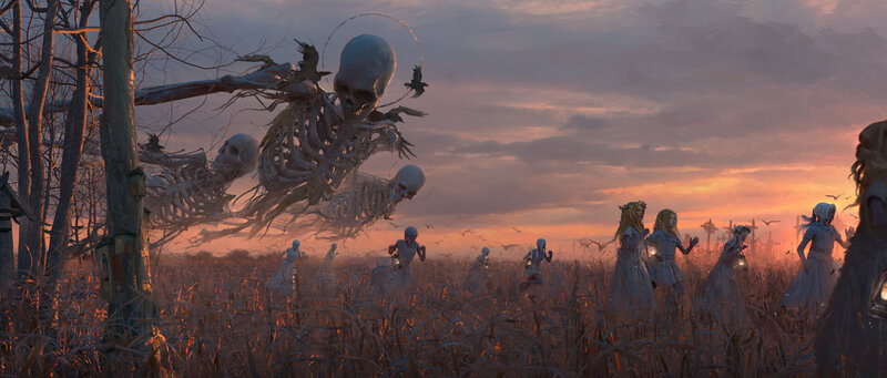 Skeletons Chasing Children